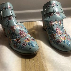 Turquoise Slip on Shoes